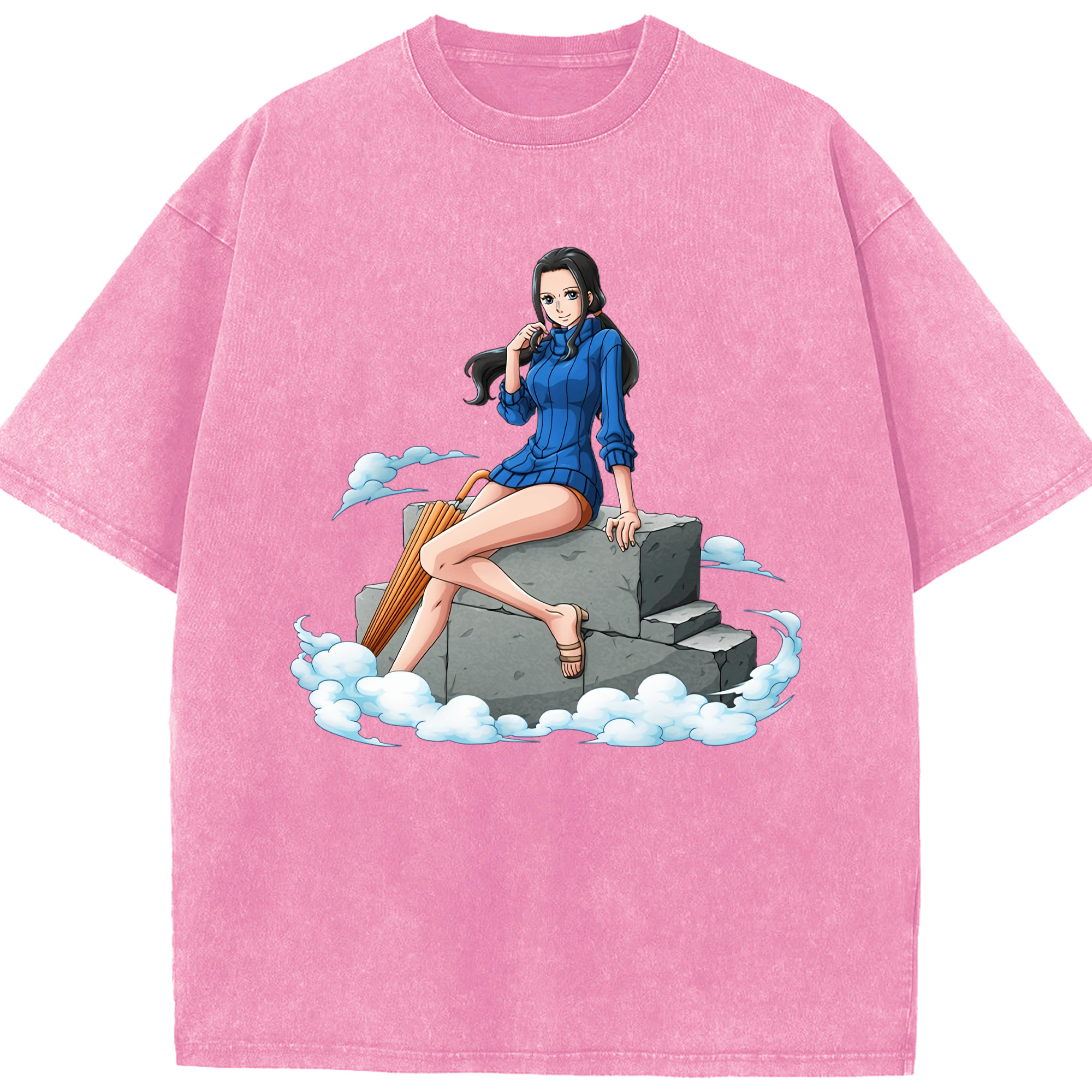 ワンピース ニコ・ロビン ONE PIECE Nico Robin 綿100% ヴィンテージ風 半袖Tシャツ（フロントプリント）